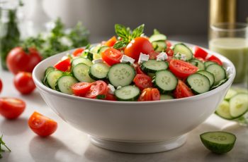 Refreshing Creamy Cucumber Tomato Salad