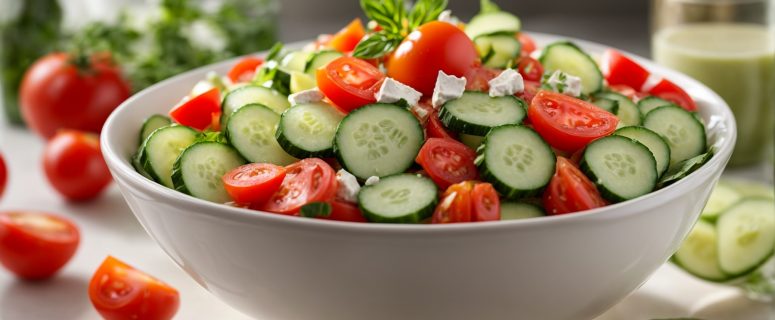 Refreshing Creamy Cucumber Tomato Salad