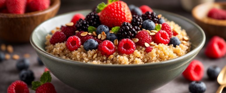 Quinoa Flakes and Berries Breakfast Bowl