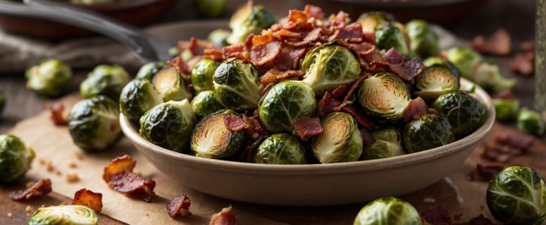Irresistible Roasted Brussel Sprouts with Bacon and Parmesan