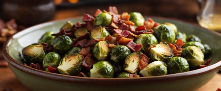 Savory caramelized brussel sprouts with bacon